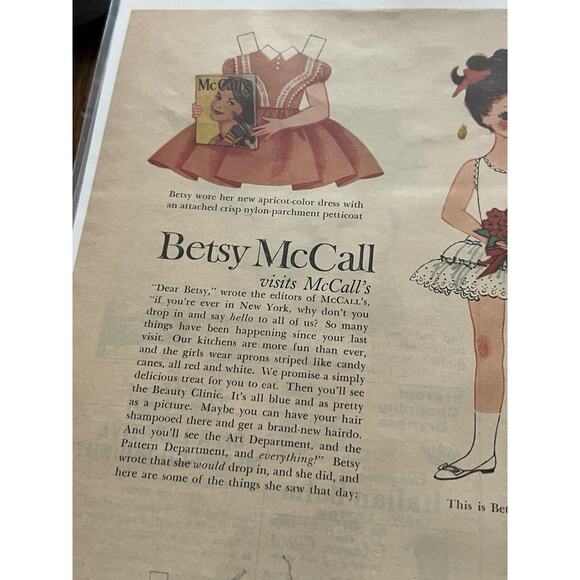 Vtg 1961 Betsy McCall Magazine Print Ad Paper Doll Brunette Retro Beauty Clinic - Picture 3 of 3